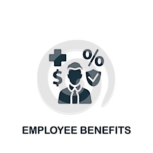 Employee benefits icon. Monochrome simple sign from employee benefits collection. Employee benefits icon for logo