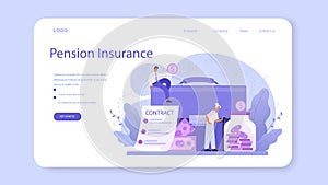 Employee benefits package web banner or landing page. Compensation