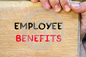 Employee benefits text concept