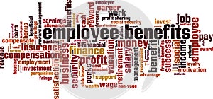 Employee benefits word cloud