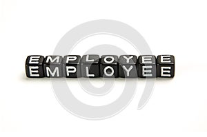 Employee - Business Vocabulary Word on Black Dice.