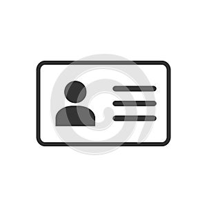 Employee clerk card, vcard vector icon illustration for graphic design, logo, web site, social media, mobile app, ui photo