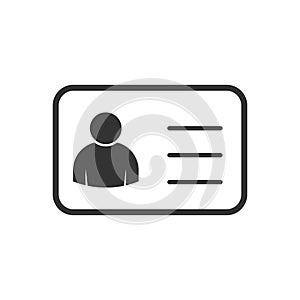 Employee clerk card, vcard vector icon illustration for graphic design, logo, web site, social media, mobile app, ui