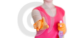 Employee clicks on the screen.