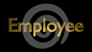 Employee coaching animation with streaking text in gold