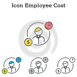 Employee Cost flat icon design for infographics and businesses