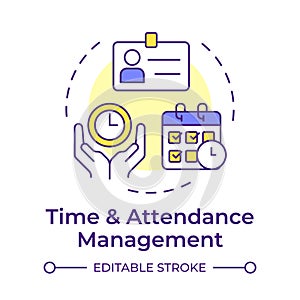 Employee data management multi color concept icon