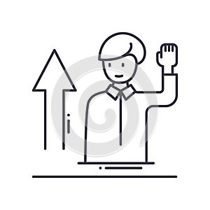 Employee development icon, linear isolated illustration, thin line vector, web design sign, outline concept symbol with