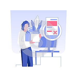 Employee dismissal isolated concept vector illustration.