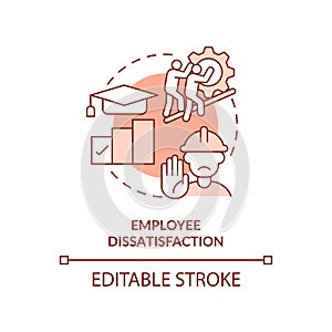 Employee dissatisfaction red concept icon