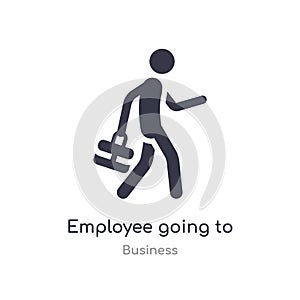 employee going to work outline icon. isolated line vector illustration from business collection. editable thin stroke employee