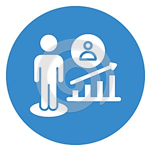 Employee growth, growth chart .   Vector icon which can easily modify or edit