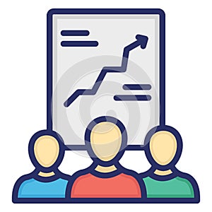 Employee growth, growth chart .   Vector icon which can easily modify or editable