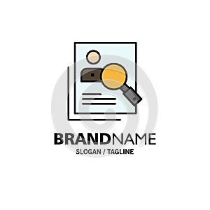 Employee, Hr, Human, Hunting, Personal, Resources, Resume, Search Business Logo Template. Flat Color photo