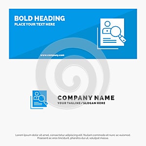 Employee, Hr, Human, Hunting, Personal, Resources, Resume, Search SOlid Icon Website Banner and Business Logo Template photo