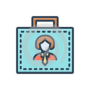Color illustration icon for Employee, practician and worker photo