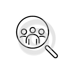 Employee icon. Recruitment sign. Headhunting. We are hiring symbol business people icon simple line flat illustration