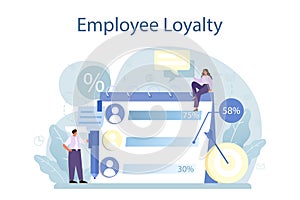 Employee loyalty concept. Staff management, empolyee development