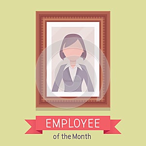 Employee of the month, female photo wall frame template