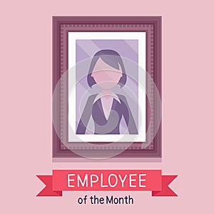 Employee of month, female photo wall frame template