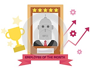Employee of the month flat style illustration