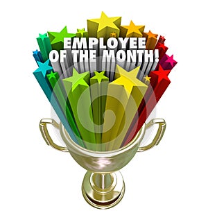 Employee of the Month Gold Trophy Award Top Performer Recognition