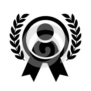 Employee of the month icon. talent award illustration sign. outstanding achievement symbol. winner logo. first place winner symbol