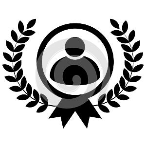 Employee of the month icon on white background. talent award sign. reward for good work symbol. flat style