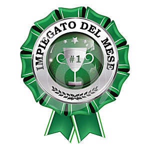 Employee of the month in Italian - printable aeard ribbon