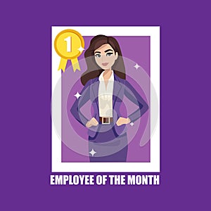Employee of the month poster with business woman
