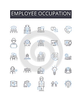 Employee occupation line icons collection. Database, Records, Metadata, Storage, Retrieval, Analysis, Processing vector