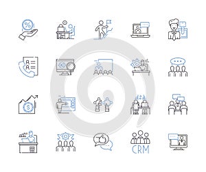 Employee occupation outline icons collection. Worker, Job, Occupation, Profession, Employee, Laborer, Staff vector and