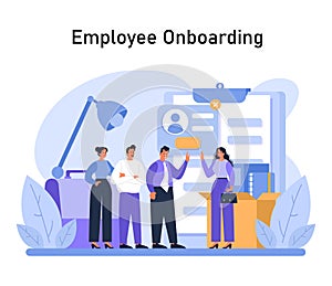 Employee Onboarding concept. Flat vector illustration. photo