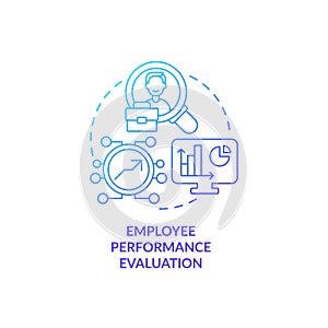 Employee performance evaluation blue gradient concept icon