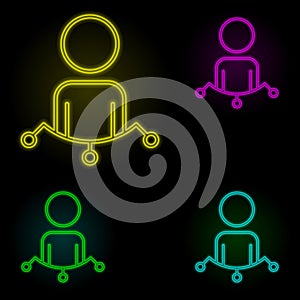 employee performance neon color set icon. Simple thin line, outline vector of business organisation icons for ui and ux, website