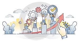 Employee performance, productivity and efficiency growth outline concept