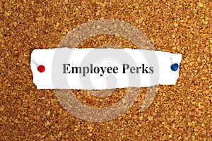 employee perks word on paper