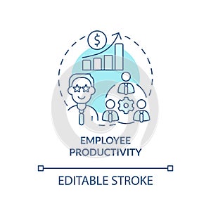 Employee productivity turquoise concept icon