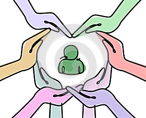 Employee protection icon. The concept of inclusion, equality and diversity.