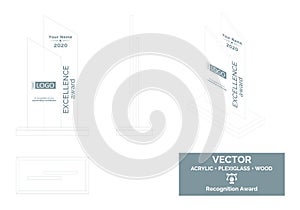 Abstract Trophy Vector Template, Business Distinction Award. photo