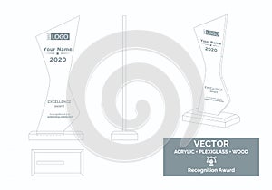 Abstract Trophy Vector Template, Business Trophy Distinction Award. photo