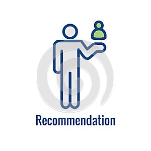 Employee Referral Process Icon - Networking, Recommendation, and reference