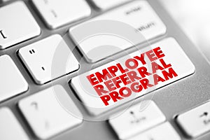 Employee Referral Program text button on keyboard, concept background