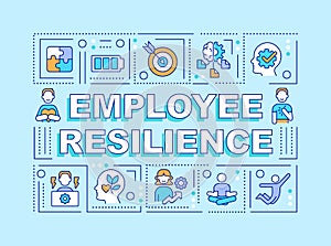 Employee resilience word concepts blue banner