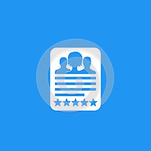 Employee review, team evaluation vector icon