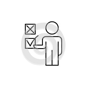 employee selection line icon. Element of business organisation icon for mobile concept and web apps. Thin line employee selection