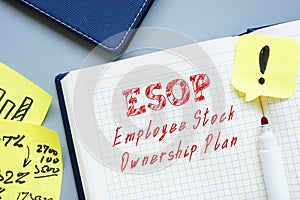 Employee Stock Ownership Plan  ESOP  inscription on the piece of paper