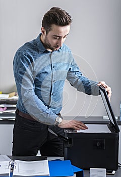 The employee supports multifunction machine