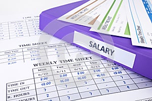 Employee time sheet and salary binder