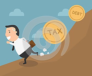 The employee tries to run away from tax and debt